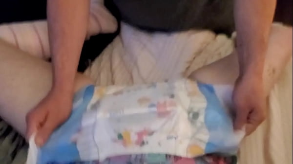 year old girl massaging my dick in diaper change for the
