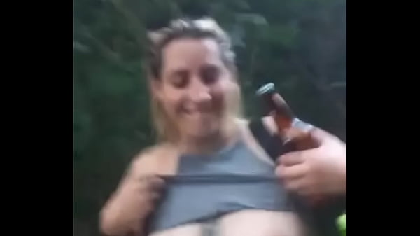 white blonde sucks me in the forest and receives all the cum