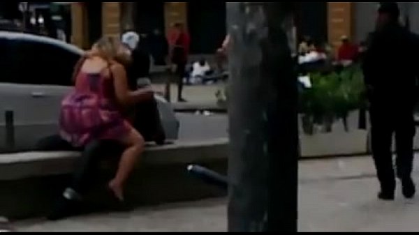 drunk couples sex in street