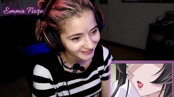 yo youtuber gets horny watching hentai during the stream and masturbates emma fiore