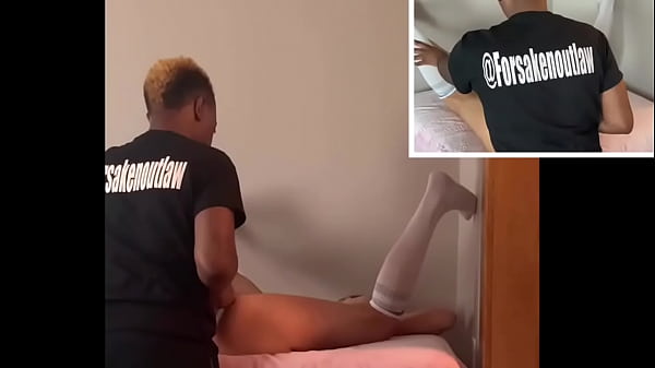 sexy model starts fuck toy training by black manager while wearing knee high socks