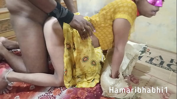 indian young wife take a big cock from behind and moaning hardly period