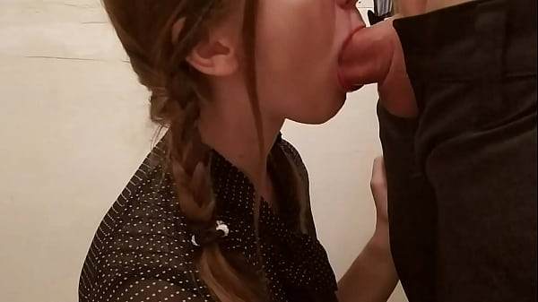 awesome hands free blowjob with tongue from my secretary while office renovation