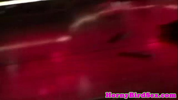 ebony amateur tugging cock at party