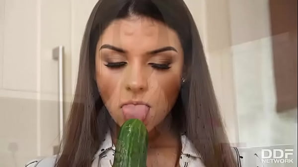 kristyna masterbates in addition to huge cucumber