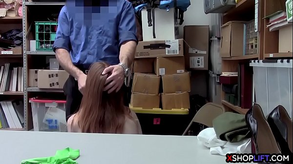 redhead teen shoplifter caught and fucked by security
