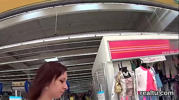 stellar czech kitten gets teased in the shopping centre and drilled in