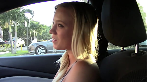 hot blonde babe with a huge tits rides drivers big hard cock
